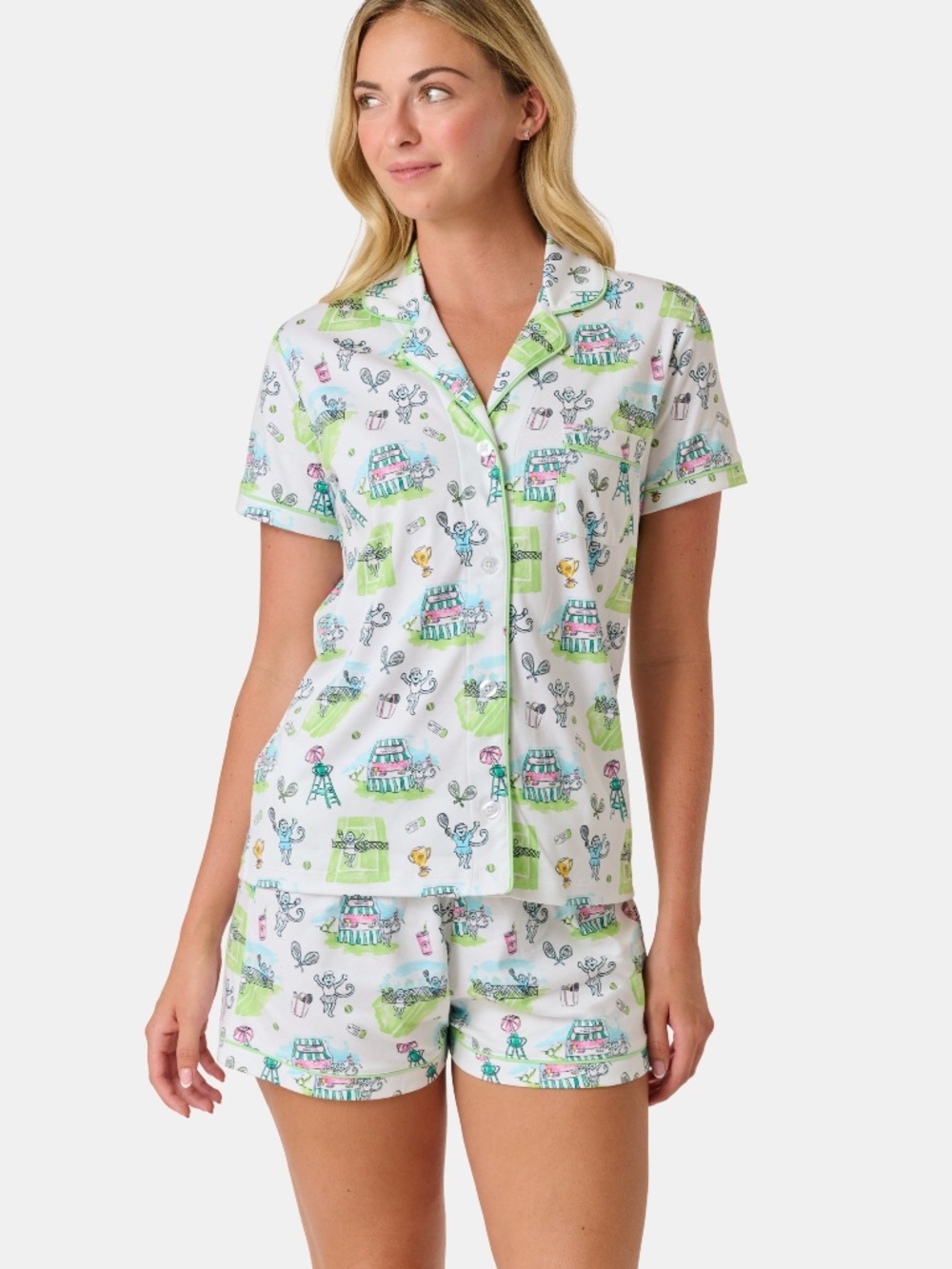 Roller Rabbit Game, Set, Monkey Polo Pajamas Size XSGREEN / XS